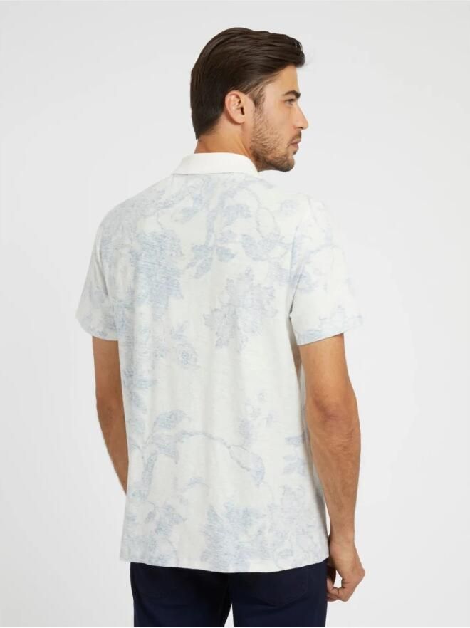 Guess Poloshirt met bloemenprint Slim Fit White Heren - Foto 2