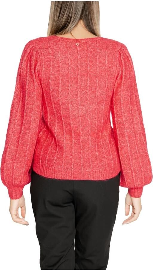 Guess Gestructureerde Gebreide Trui Herfst Winter Collectie Pink Dames - Foto 2