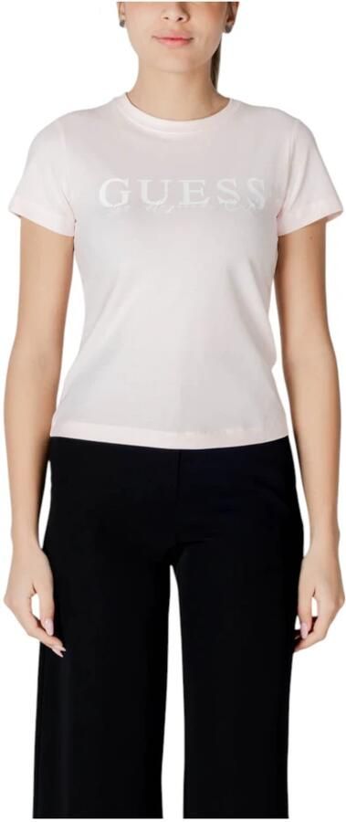 Guess Roze bedrukte shorts met ronde hals Pink Dames - Foto 3