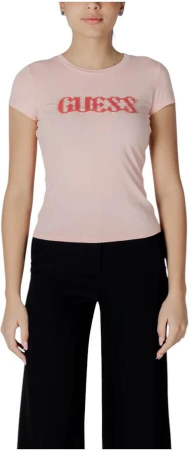 Guess T-shirt Korte Mouw T-shirt logo en cheveux de poney femme R5 - Foto 3