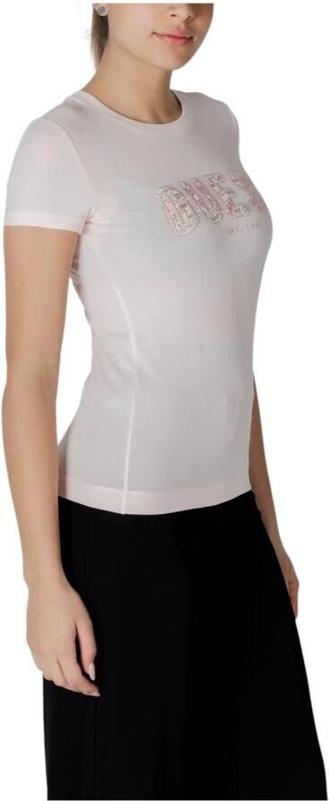 Guess T-shirt Korte Mouw T-shirt col rond en dentelle femme - Foto 2