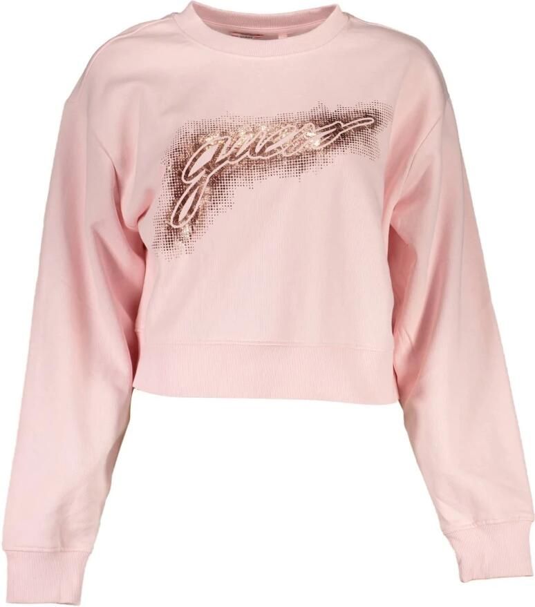 Guess Stijlvol Roze Biologisch Katoenen Sweatshirt Pink