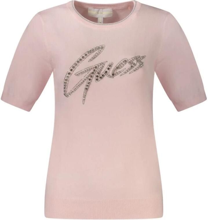 Guess Roze Viscose Pullover Sweater Pink Dames