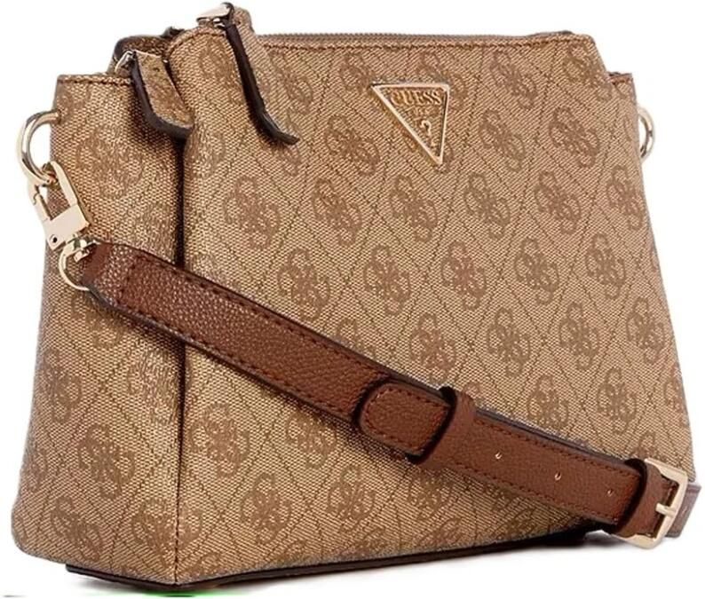 Guess Gestructureerde polyurethaan handtas voor vrouwen Beige Dames