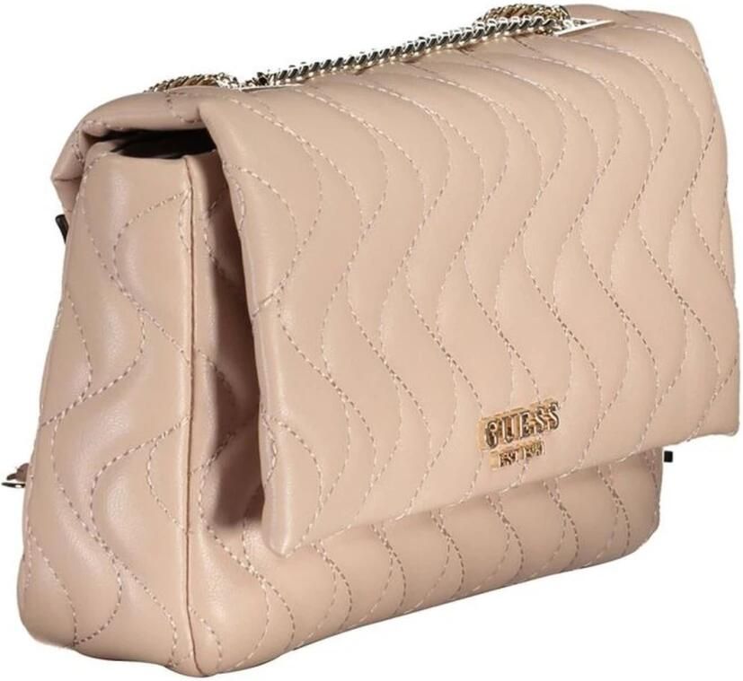 Guess Gewatteerde Rosewood Eco Leren Schoudertas Pink Dames