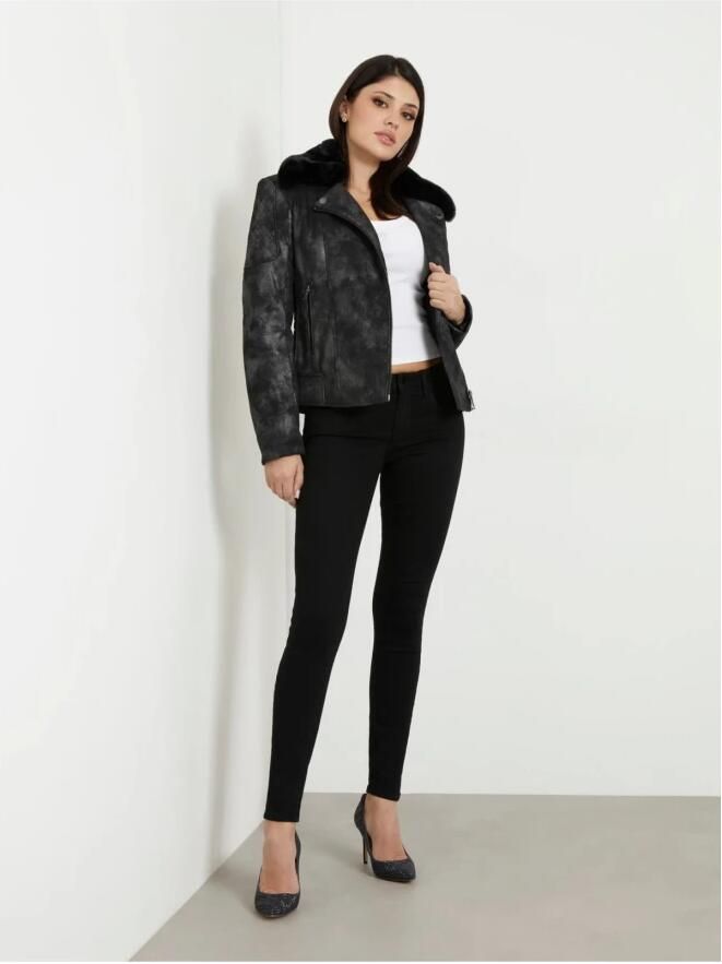 Guess Skinny Fit Annette Jeans Zwart Denim Black Dames - Foto 2