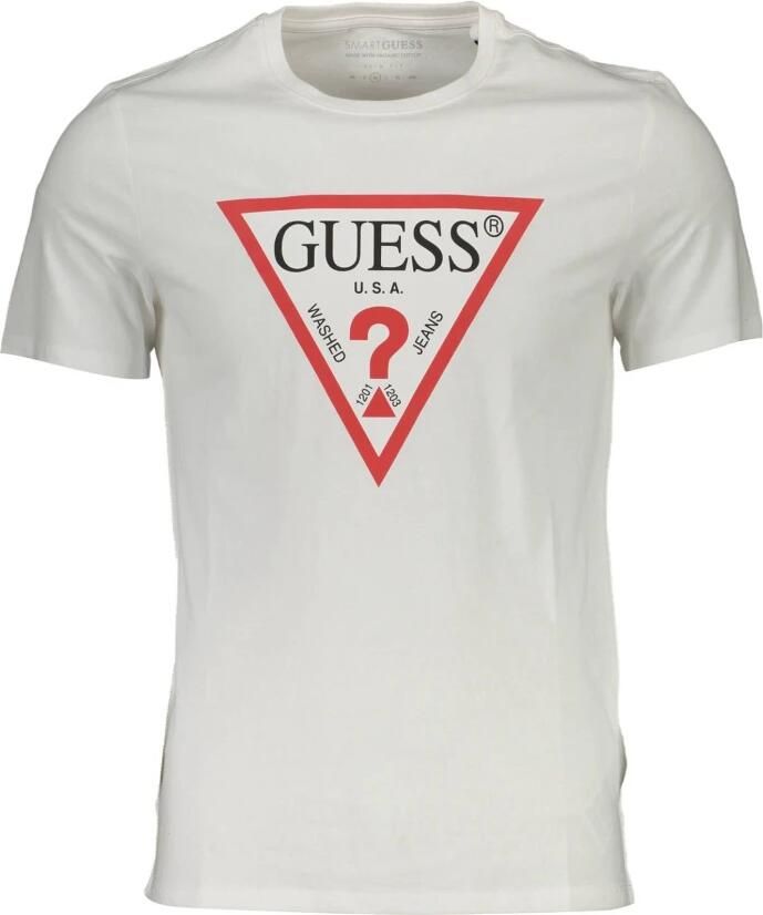 Guess Eenvoudig Slim-Fit Tee met Logo White Heren