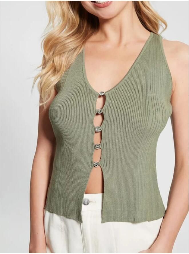 Guess Sleeveless Tops Green Dames