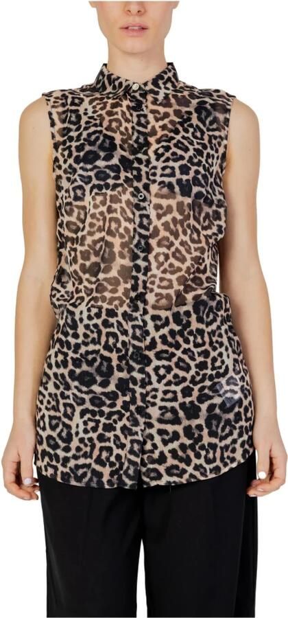 Guess Luipaard Mouwloze Blouse Dierenprint Multicolor Dames - Foto 4