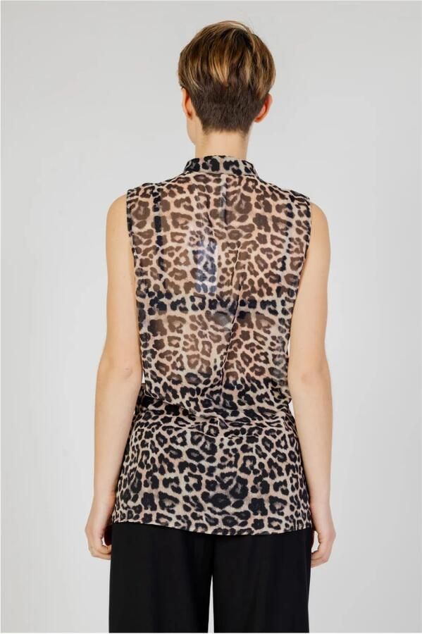 Guess Luipaard Mouwloze Blouse Dierenprint Multicolor Dames - Foto 3