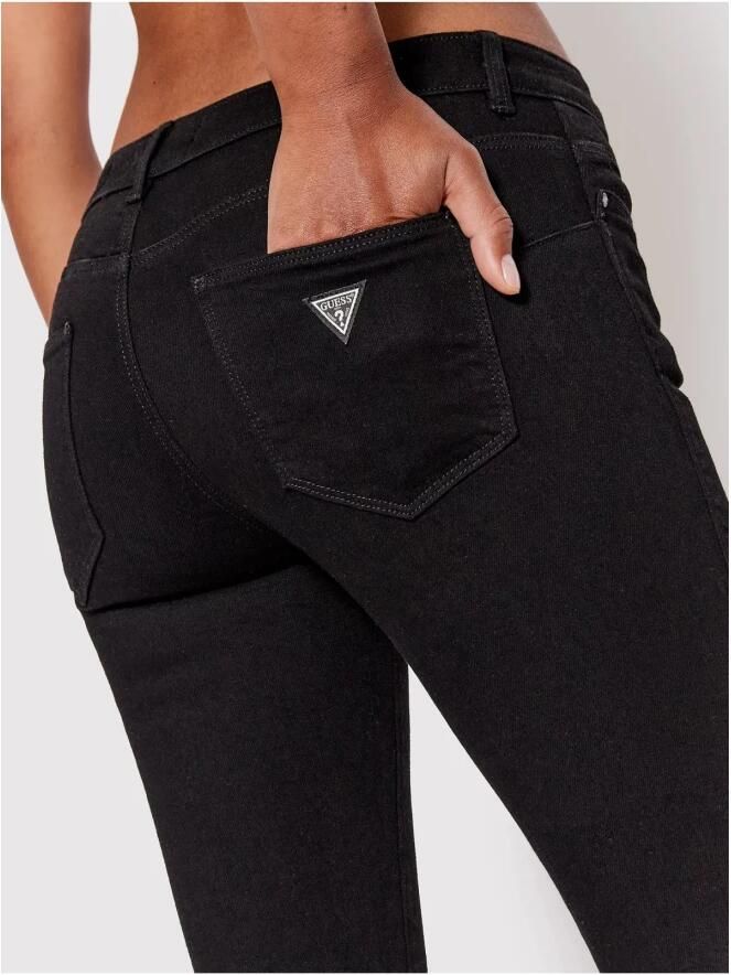 Guess Slim Donker Denim Skinny Jeans Black Dames