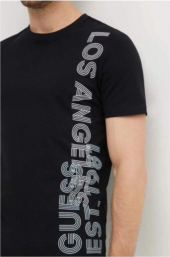 Guess Slim Logo TShirt Zijprint Black Heren - Foto 2