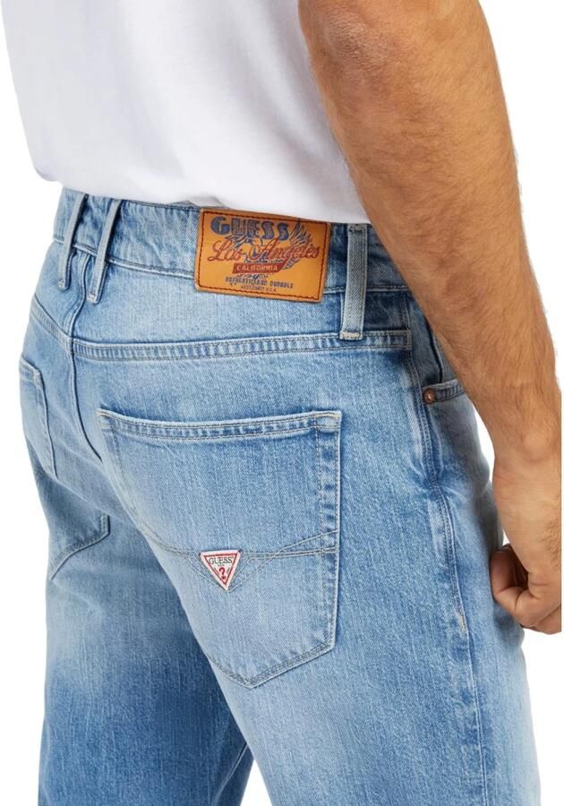 Guess Denim Heren Slim Tapered Jeans Blauw Blue Heren - Foto 4