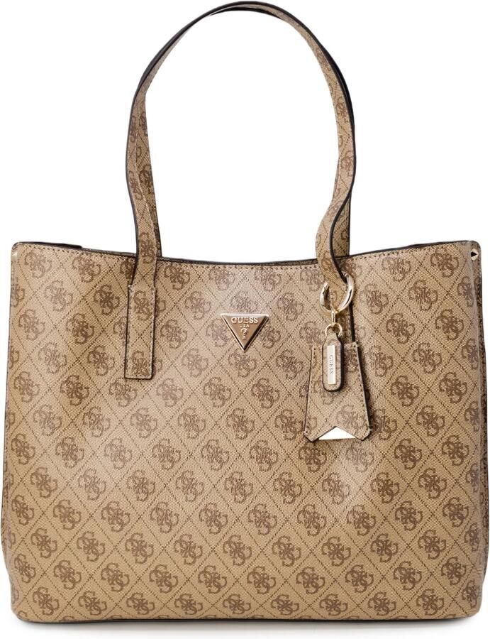 Guess Beige Handtas met Schouderbanden en Meerdere Compartimenten Beige Dames