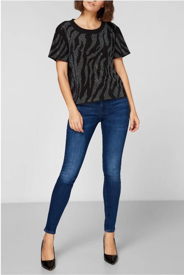 Guess Sprankelend Zwart Tee Shirt Glamoureuze Collectie Black Dames