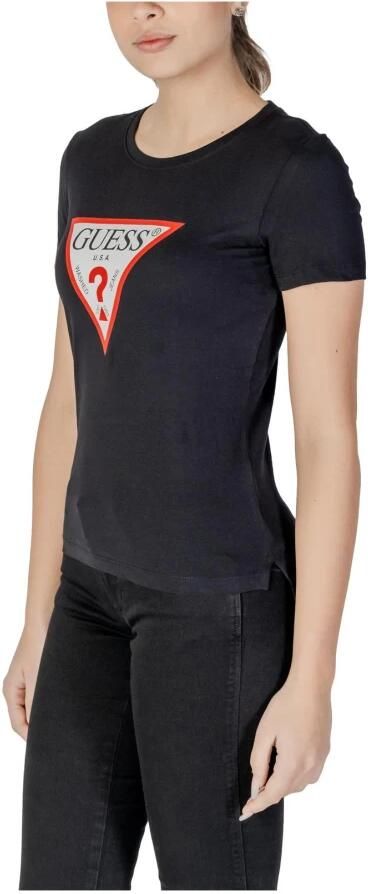 Guess Zwarte aansluitende katoenen T-shirt Black Dames - Foto 2