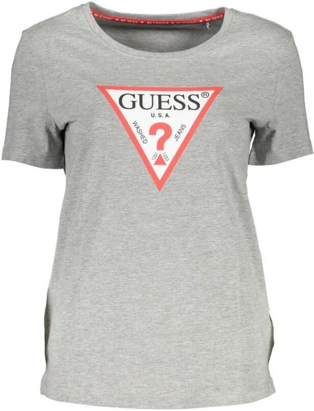 Guess Grijze T-shirt voor dames met logo print Grijs Dames