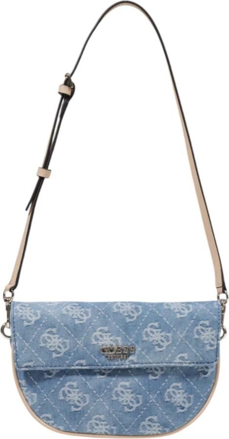 Guess Lichtblauwe Bedrukte Tas met Automatische Sluiting Blue Dames - Foto 6