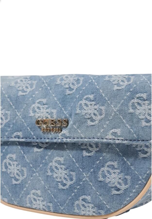 Guess Lichtblauwe Bedrukte Tas met Automatische Sluiting Blue Dames