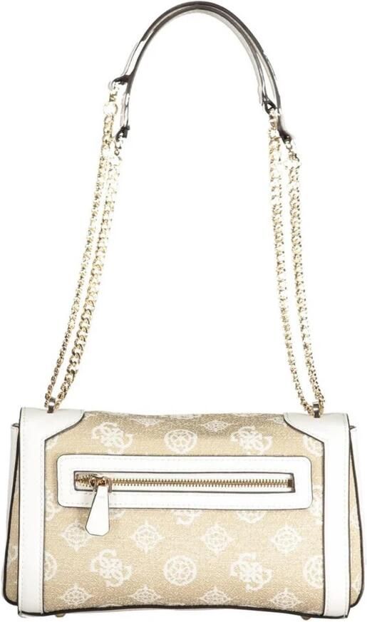 Guess Witte Katoenen Handtas met Schouderkettingen White Dames