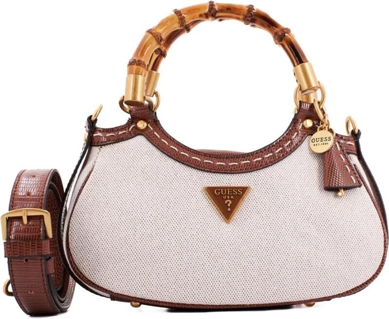 Guess Stijlvolle Mini Satchel Schoudertas Beige Dames - Foto 4