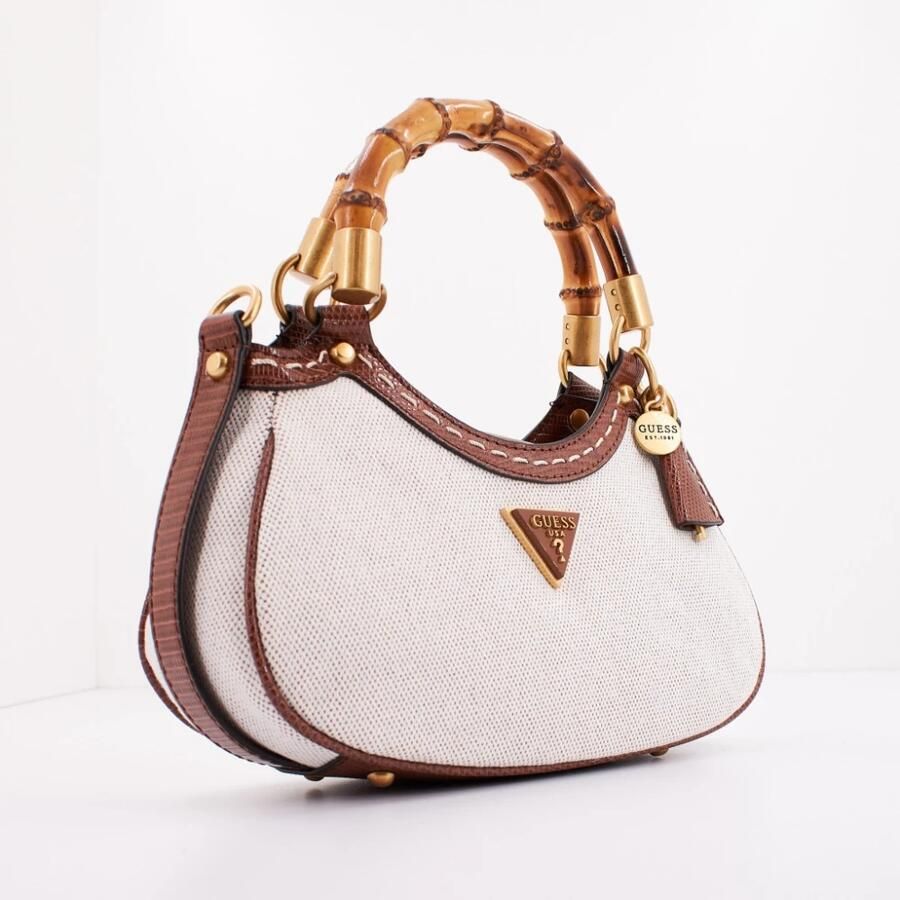 Guess Stijlvolle Mini Satchel Schoudertas Beige Dames