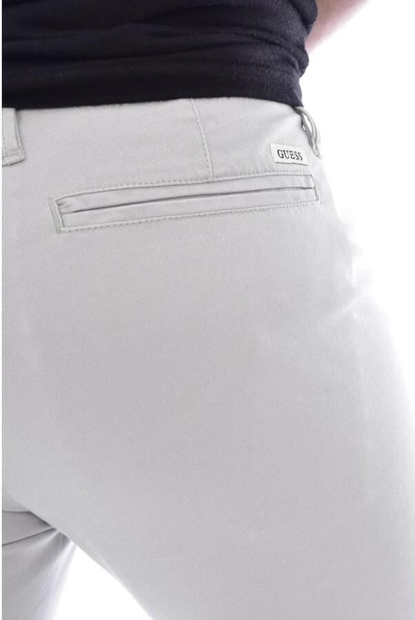 Guess Stretch Katoenen Broek Rechte Pasvorm Gray Heren
