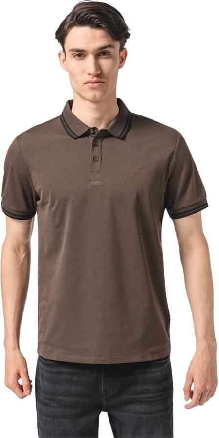 Guess Stretch Piqué Cotton Polo Marrons Brown Heren - Foto 3