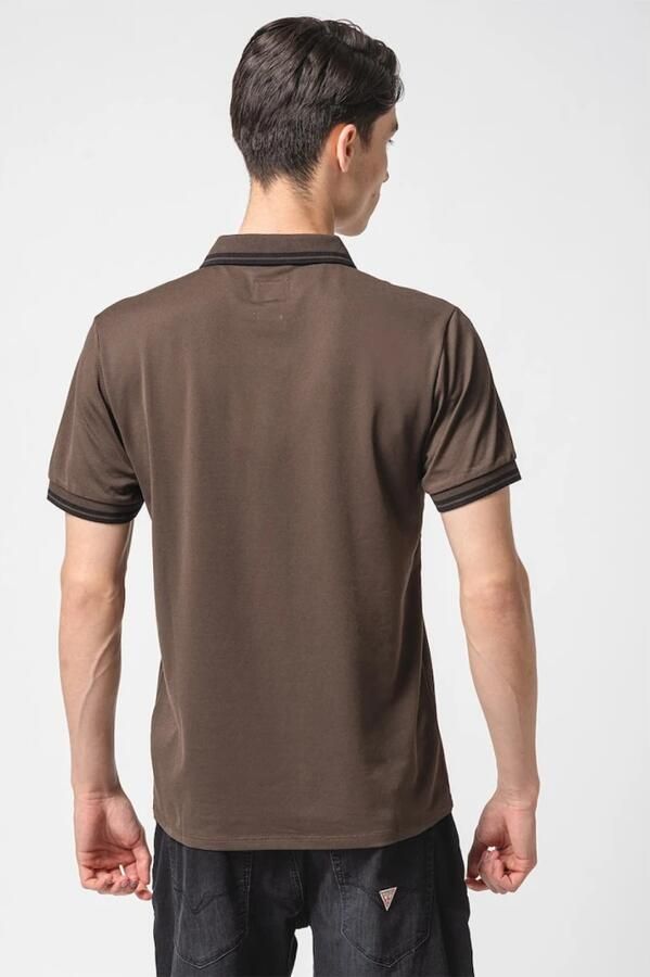 Guess Stretch Piqué Cotton Polo Marrons Brown Heren - Foto 2