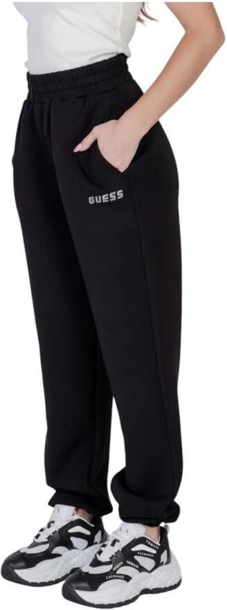 Guess Zwarte Bedrukte Vetersluiting Broek Vrouwen Herfst Winter Black Dames - Foto 3