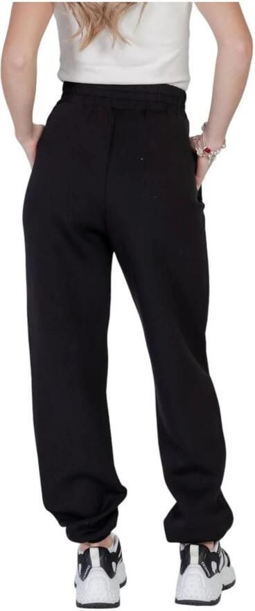 Guess Zwarte Bedrukte Vetersluiting Broek Vrouwen Herfst Winter Black Dames