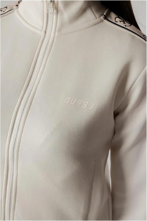 Guess Sweatshirt met ritssluiting lange mouwen en voorzakken White Dames - Foto 6
