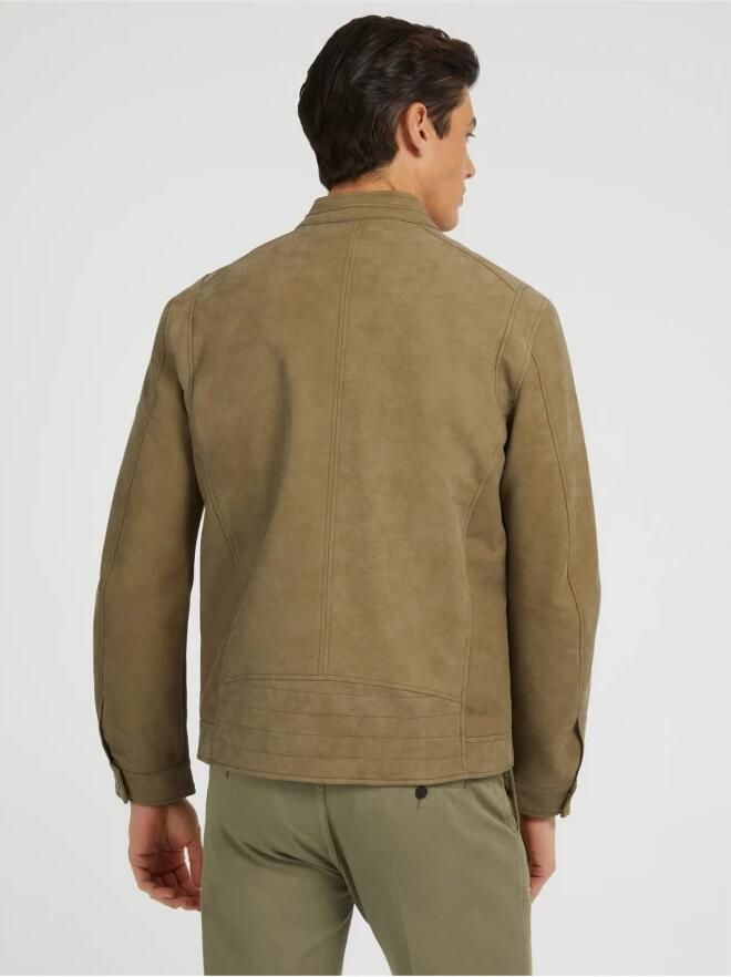 Guess Stijlvolle Biker-geïnspireerde Leren Jas Groen Heren - Foto 2