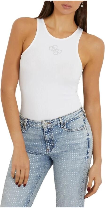 GUESS Dames Tops & T-shirts Sl Round Neck Gwendalina Top Wit - Foto 2