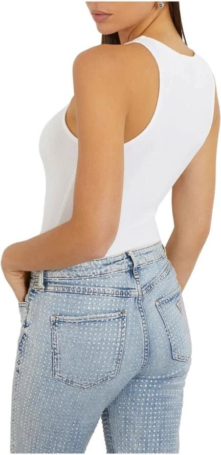 GUESS Dames Tops & T-shirts Sl Round Neck Gwendalina Top Wit - Foto 3