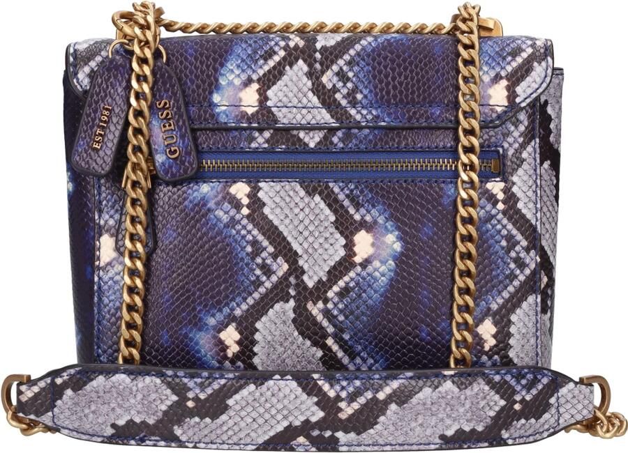 GUESS crossbody tas Shenny met slangenprint donkerblauw - Foto 4