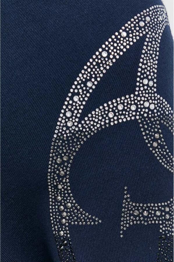 Guess Top met Lange Mouwen en Strass Schouderdetail Blauw Dames - Foto 2