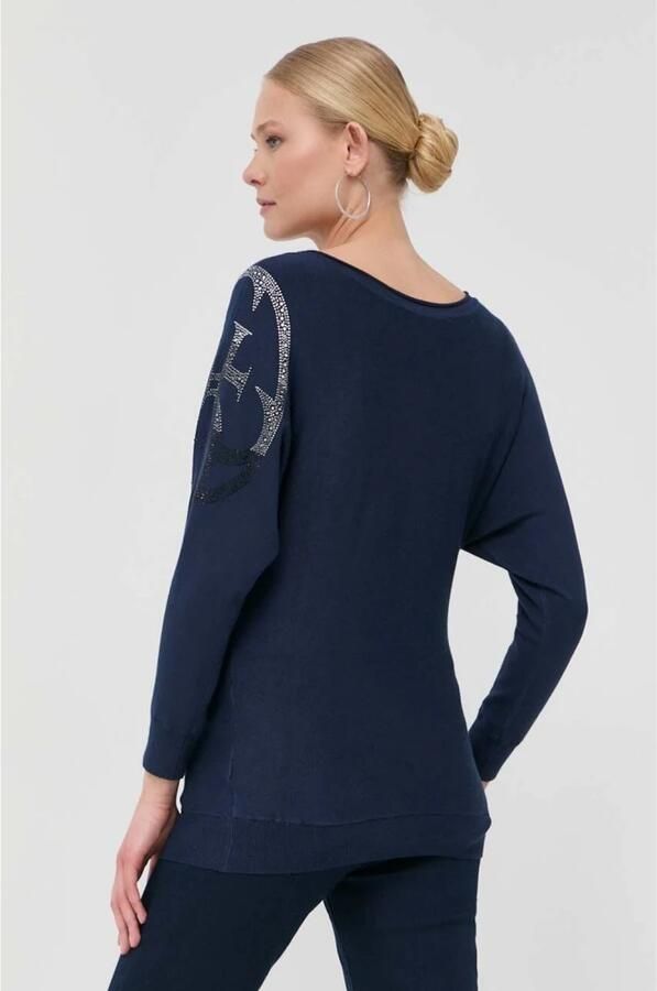 Guess Top met Lange Mouwen en Strass Schouderdetail Blauw Dames - Foto 3