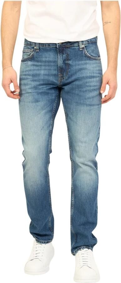 Guess Blauwe Skinny Jeans met Gewassen Effect Blue Heren - Foto 9