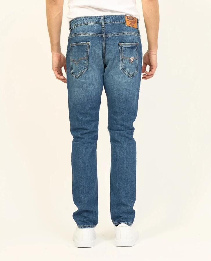 Guess Blauwe Skinny Jeans met Gewassen Effect Blue Heren - Foto 5