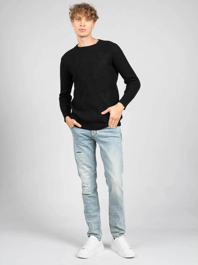 Guess Trui met Ronde Hals Black Heren - Foto 3