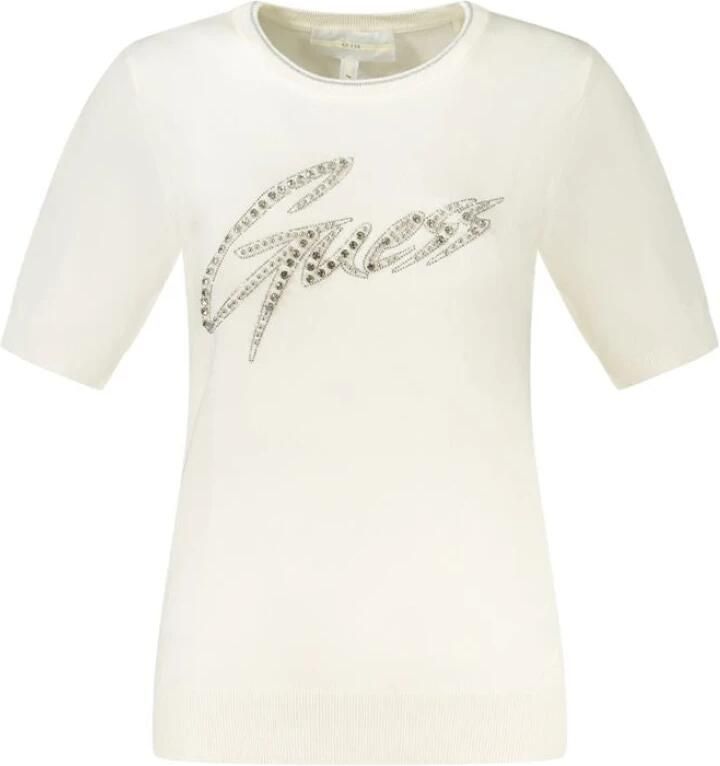 GUESS Dames Tops & T-shirts Grace Logo Sweater Ecru
