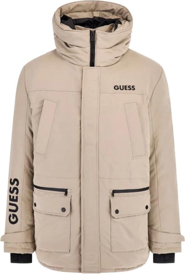 Guess Winter Hooded Jacket Beige Heren - Foto 5