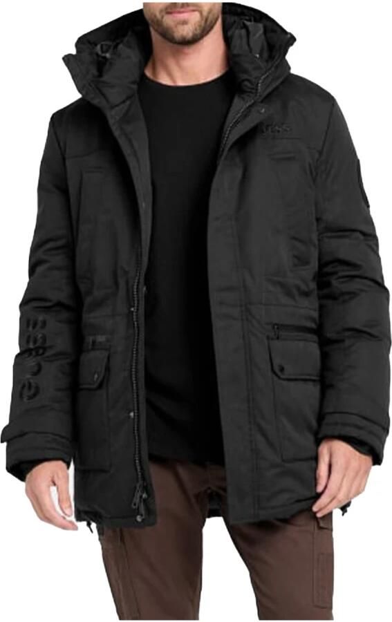 Guess Winter Hoodie Jas Zwart Black Heren - Foto 3