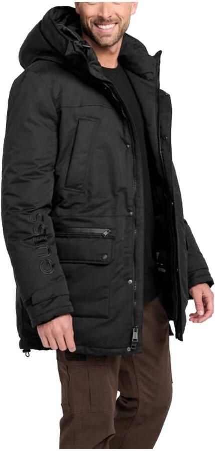 Guess Winter Hoodie Jas Zwart Black Heren - Foto 4