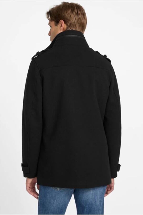 Guess Winterjas Zwart Recht Geritst Black Heren - Foto 2