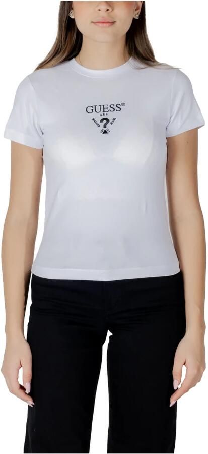 Guess Wit Bedrukt T-shirt voor Vrouwen White Dames