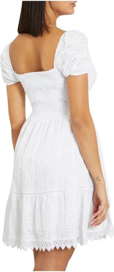 Guess Korte witte jurk met boothals White Dames - Foto 2