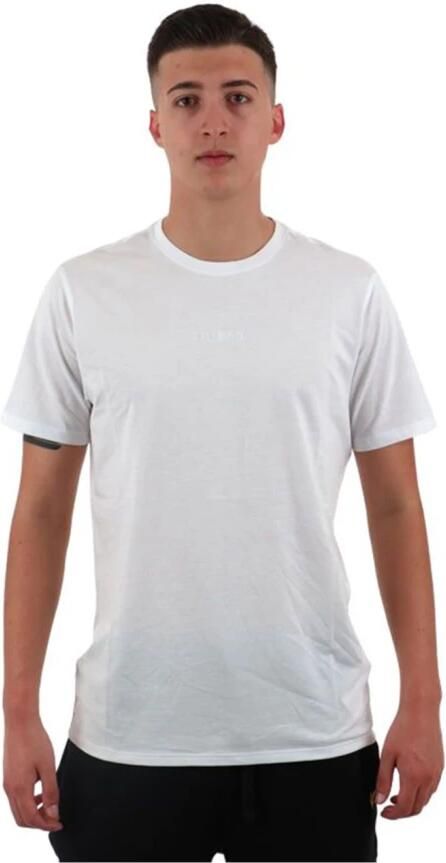 Guess Geborduurd Logo Katoenen T-shirt White Heren