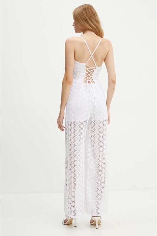 Guess Witte kant jumpsuit geborduurd White Dames - Foto 2